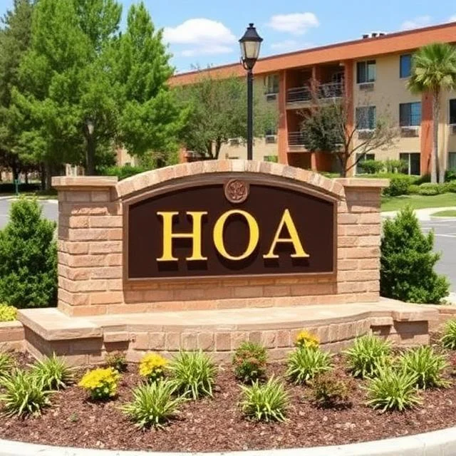 Commercial landscape maintenance crew servicing Austin office park